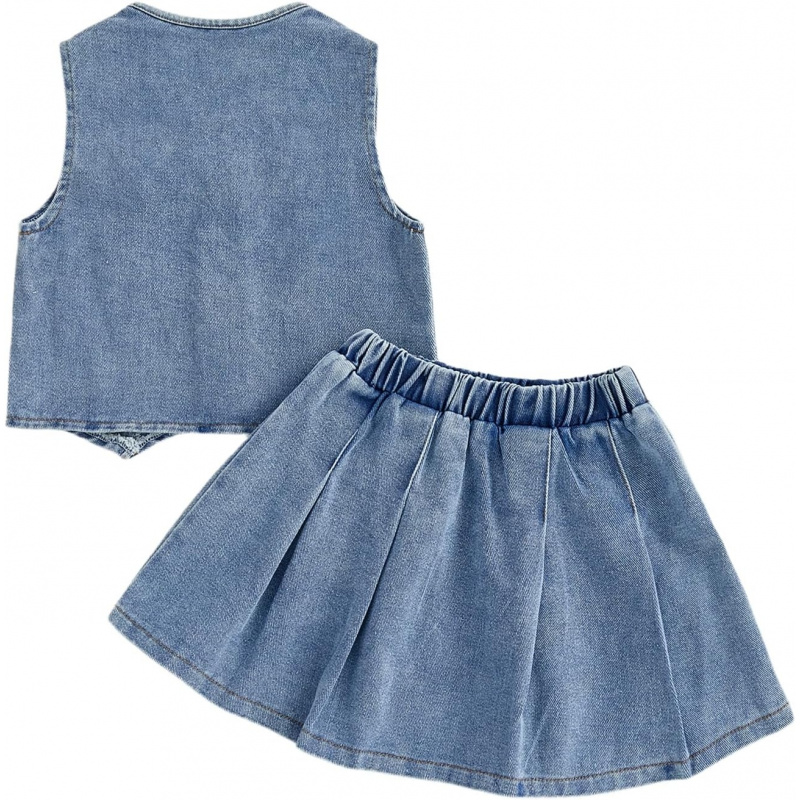 Kid Toddler Girls Denim Outfit