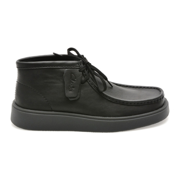 Ghete CLARKS negre, TORVIEW HI, din piele naturala