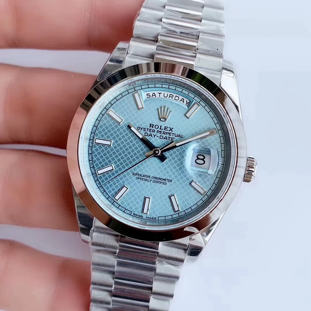 DAY-DATE 41MM STAINLESS STEEL ICE BLUE DIAL