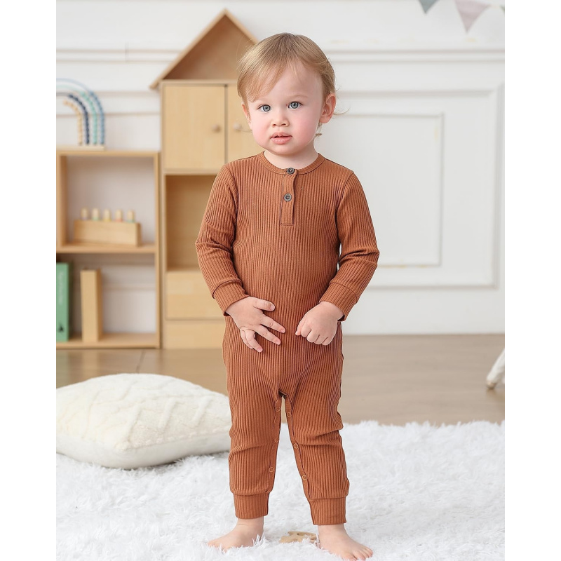VAELIRAEL Baby Boy Girl 2/3 Pack Solid Romper
