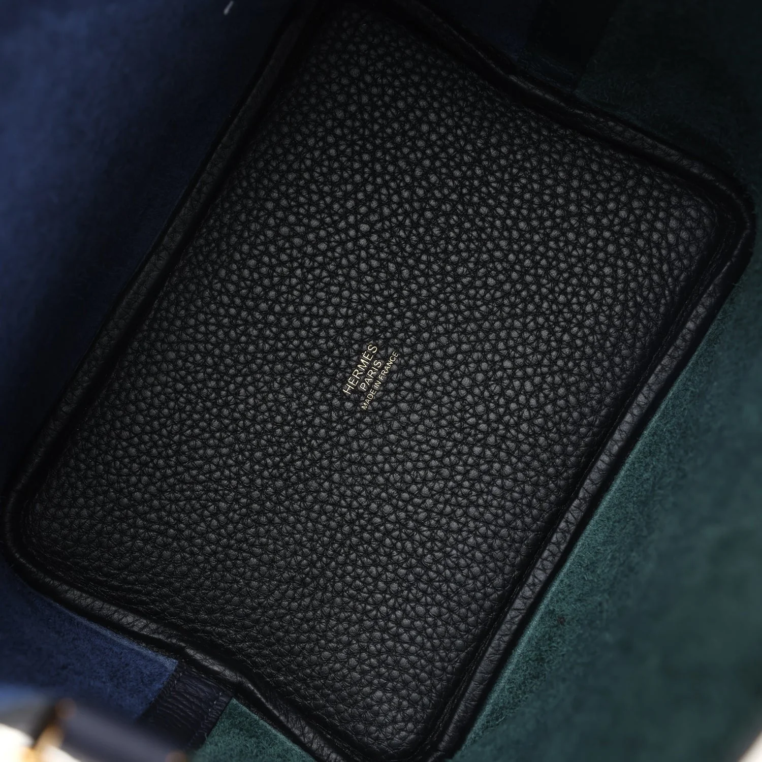 Hermes Picotin Lock 18 Casaque Bleu Nuit and Vert Cypress Clemence Gold Hardware