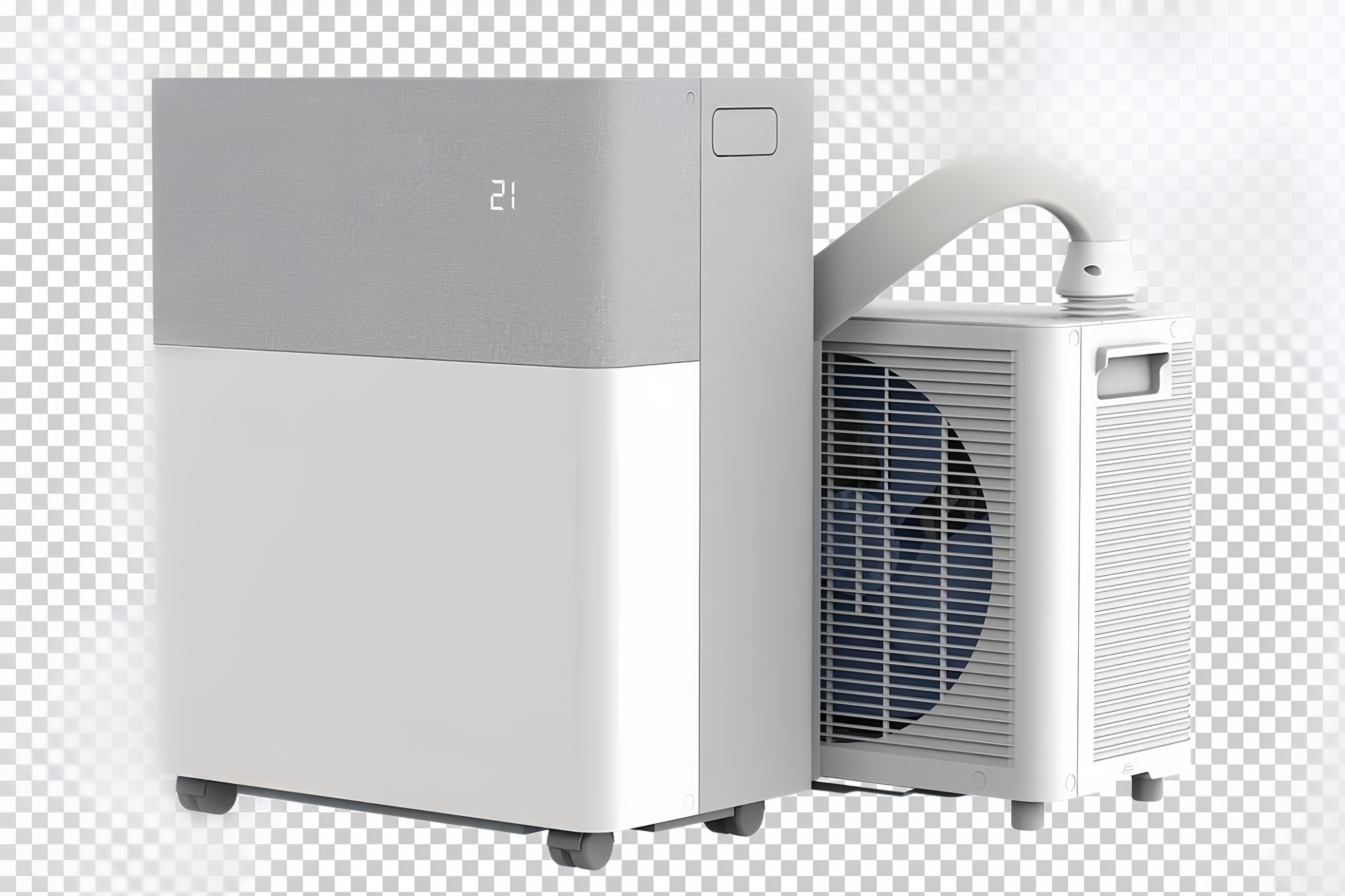 PortaSplit-E Mobile Klimaanlage,Kühlen A++/Heizen A+, 12000 BTU 3,5kW,Mini-Split-Klimaanlage, Farbe Pfirsich,für Räume bis zu 42 m² / 105 m³, nur 39 dB(A) im Silent-Modus [Energieklasse A++]（Die Montagehalterung wird mitgeliefert.）