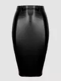 Lovehoney Plus Size Fierce Black Leather-Look Skirt