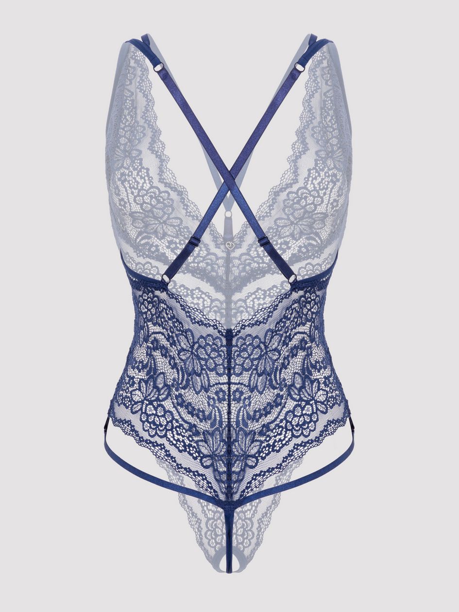 Lovehoney Plus Size Late Night Liaison Wine Crotchless Lace Body