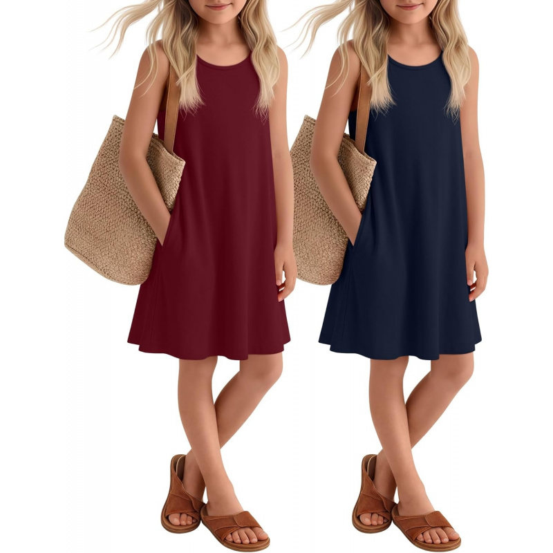 2 Pack Girls' Summer Dresses