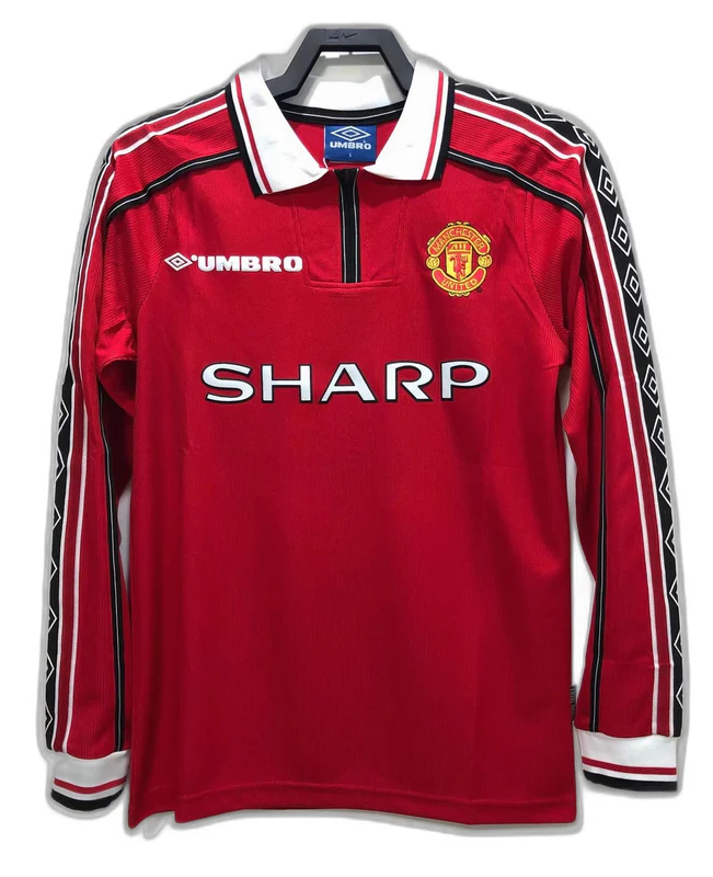 Manchester United 1998 I Home Jersey - Long Sleeve Retro Version
