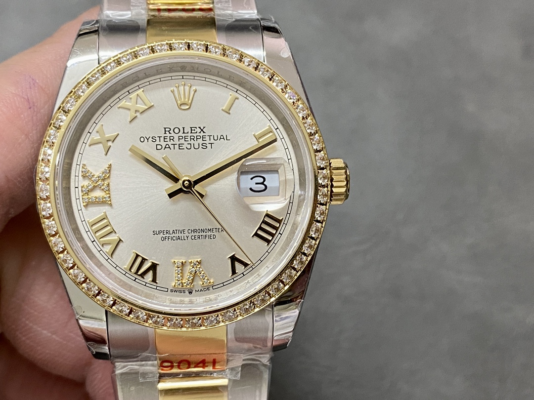 Rolex Datejust 36 Silver Roman Diamond M126283RBR 0018