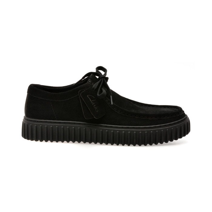 Mocasini CLARKS negri, TORHILL LO, din piele intoarsa