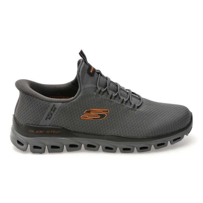 Pantofi sport SKECHERS gri, GLIDE-STEP, din material textil