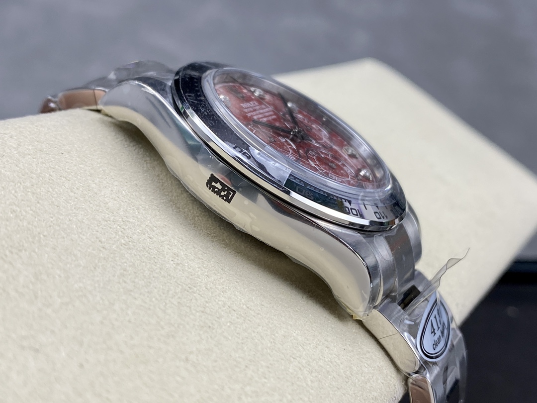 Rolex Cosmograph Daytona 40MM White Gold Rare Rubellite Dial 116509 Men's Watch