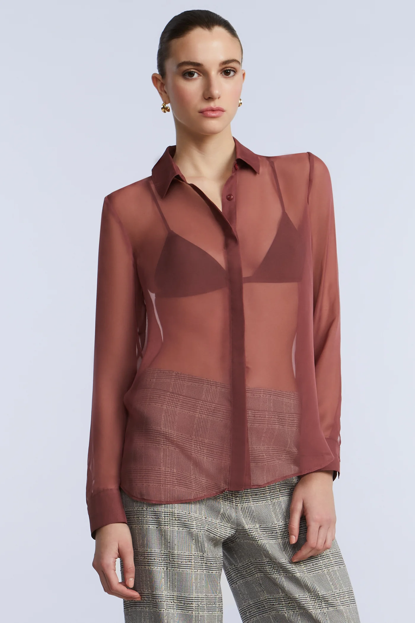 Chiffon Button Down