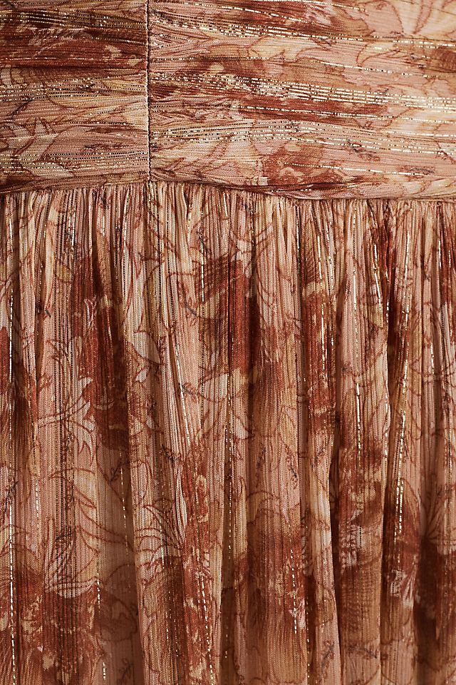 Jessa Ruffled Drop-Waist Gown GOLD