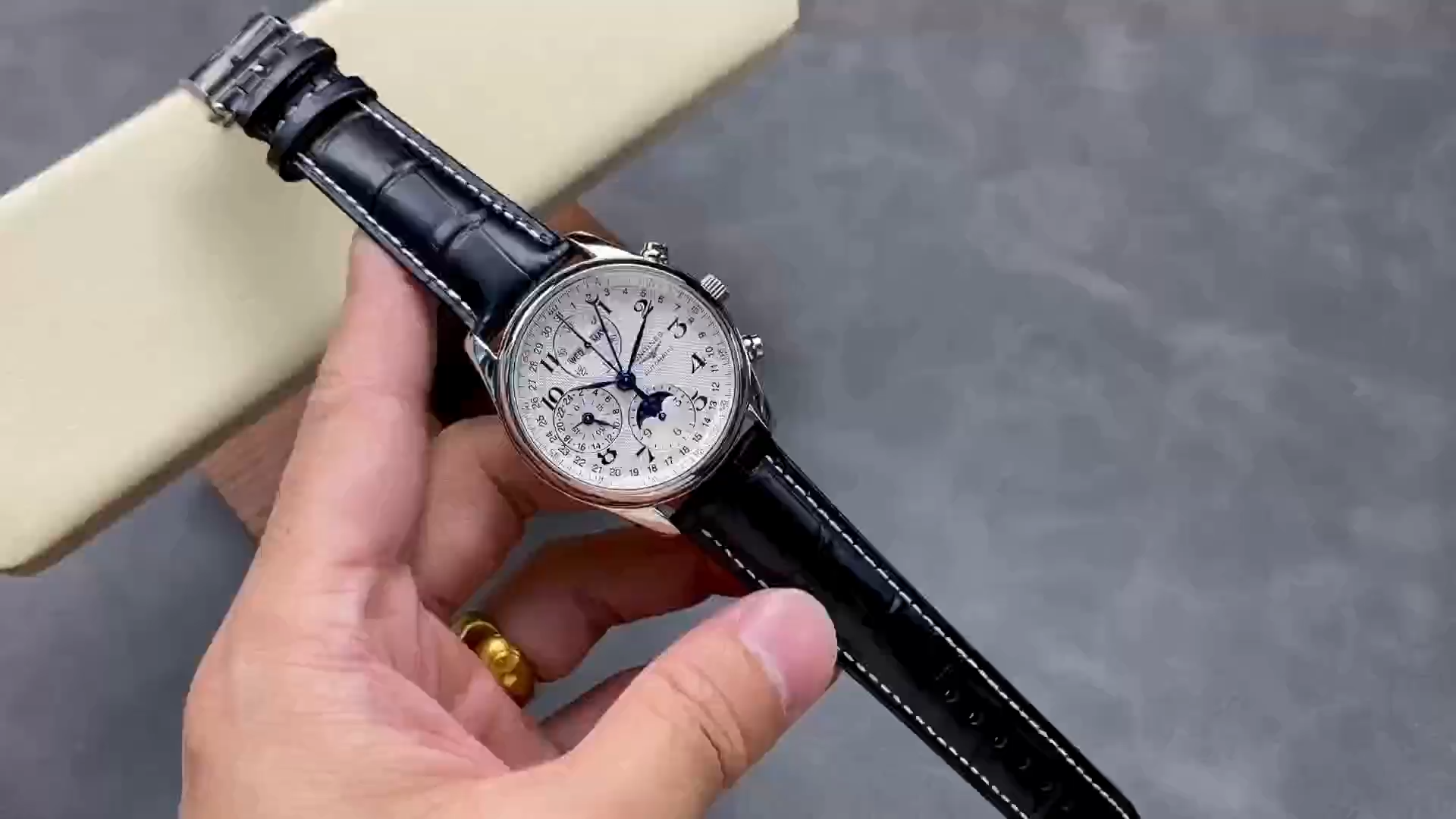 Longines L2.673.4.78.3 Master Collection Replica Moonphase Chronograph Arabic 40