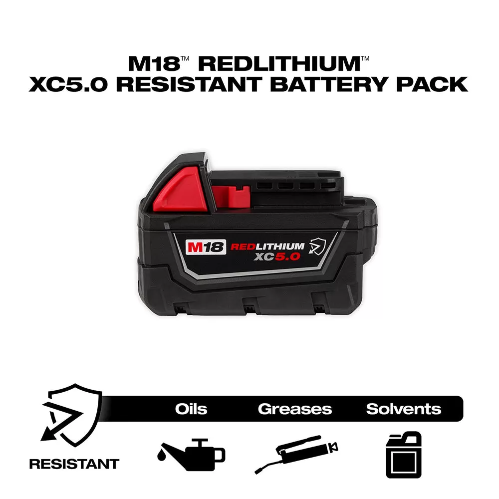 Milwaukee 48-11-1850R M18 18V REDLITHIUM XC5.0 Resistant Battery