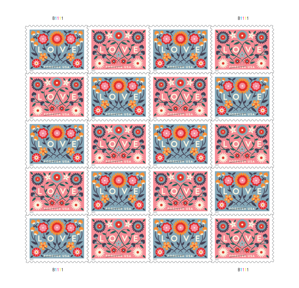 Forever Stamps First Class Postage Stamps Love 2022