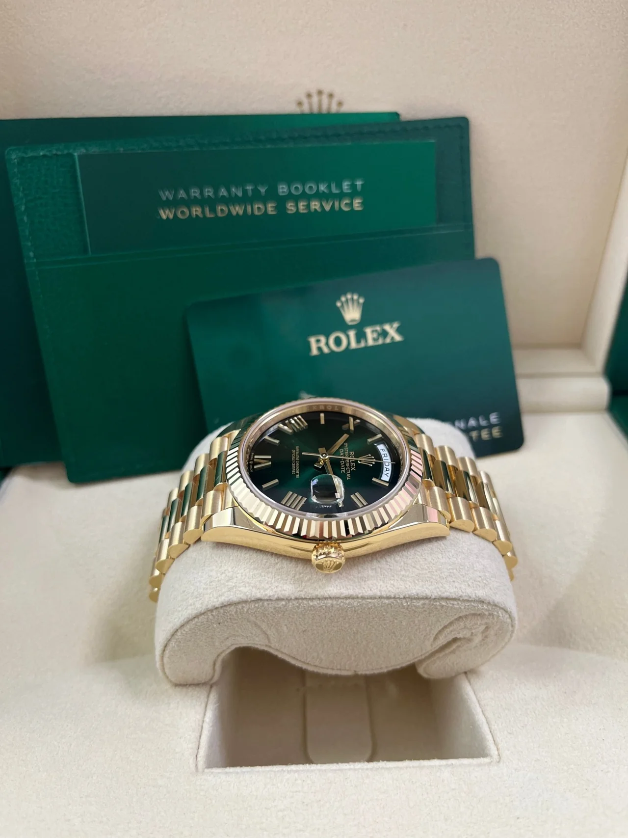 Rolex Day Date 40 Yellow Gold Green Ombre Dial M228238 00691