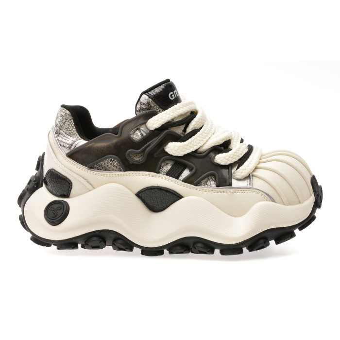 Pantofi sport GRYXX alb-negru, 8610, din piele naturala