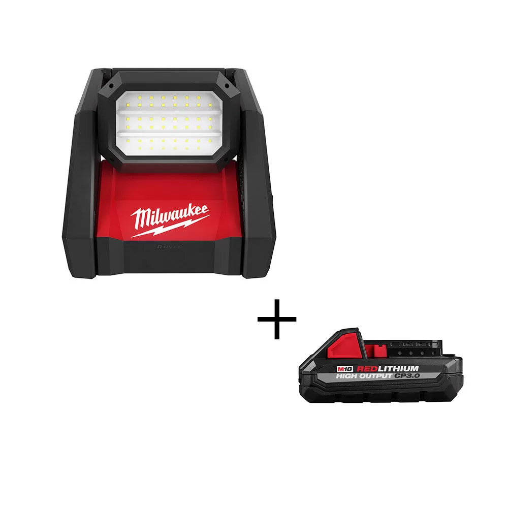 Milwaukee 2366-20AH M18 18V ROVER Dual Power Flood Light w/ 3AH Battery