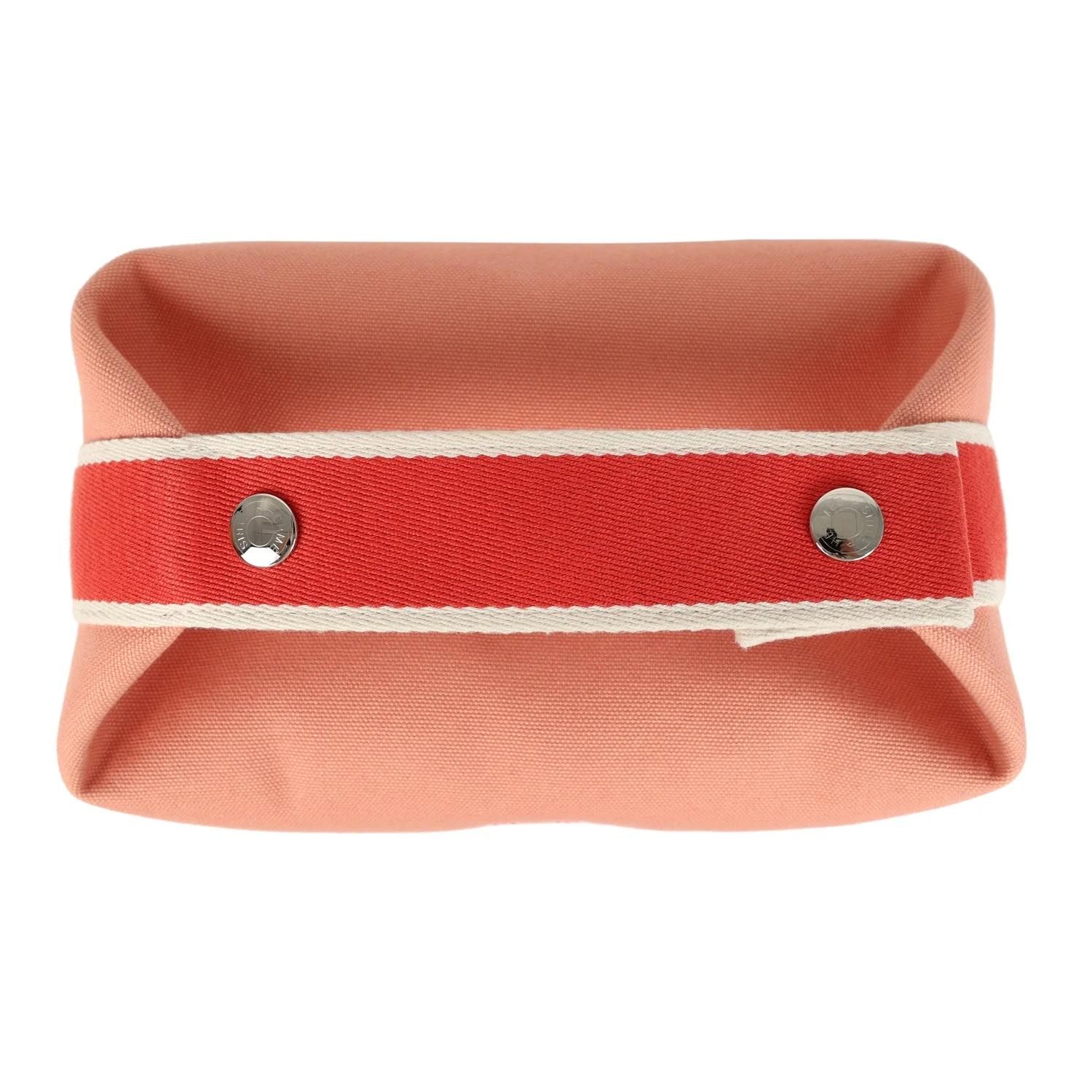 Hermes Bride A Brac Carre Case PM Goyave Canvas Palladium Hardware