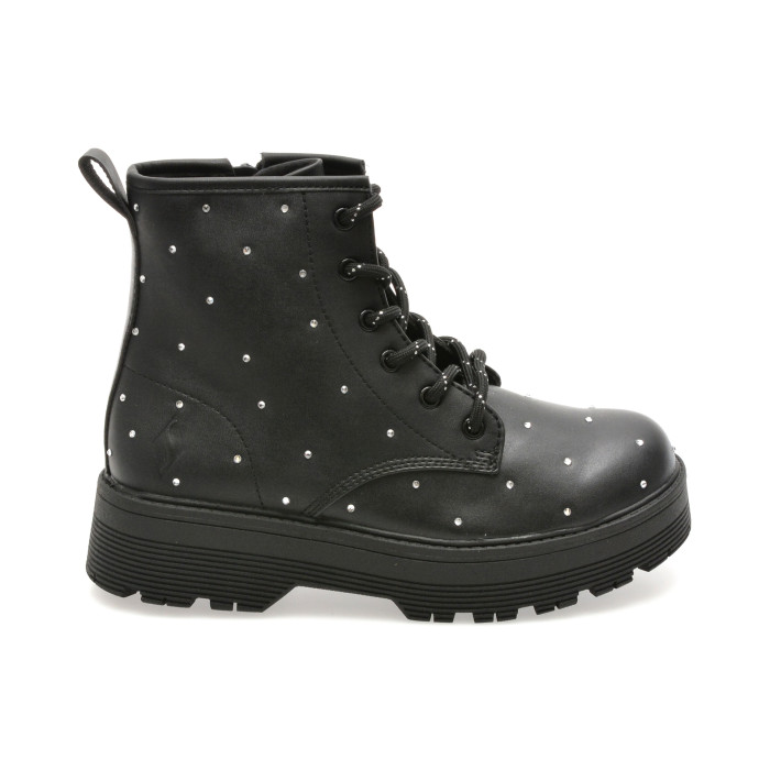 Ghete SKECHERS negre, GRAVLEN HI, din piele ecologica