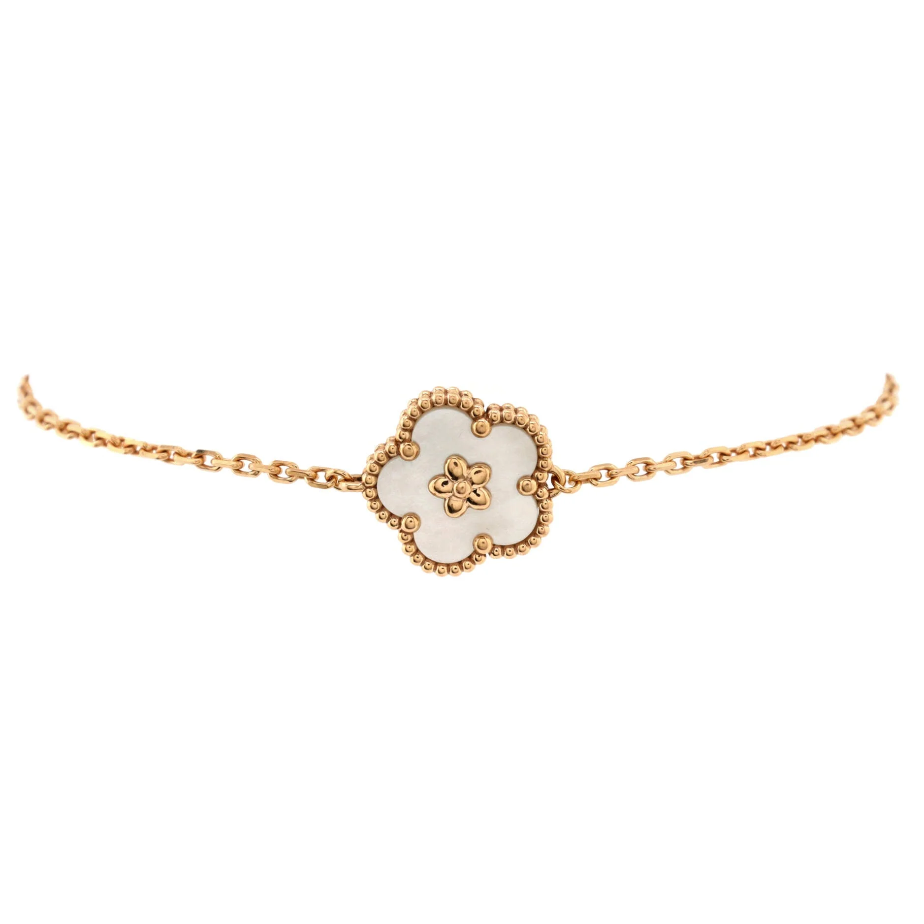 Lucky Spring Plum Blossom Bracelet 18K Rose Gold and Mother of Pearl