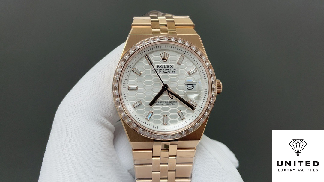 Rolex Land-Dweller 36 Oyster, 36 mm, Everose gold and diamonds M127285TBR-0002