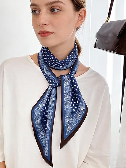 ELOWYNNE Satin Neck Scarf for Women