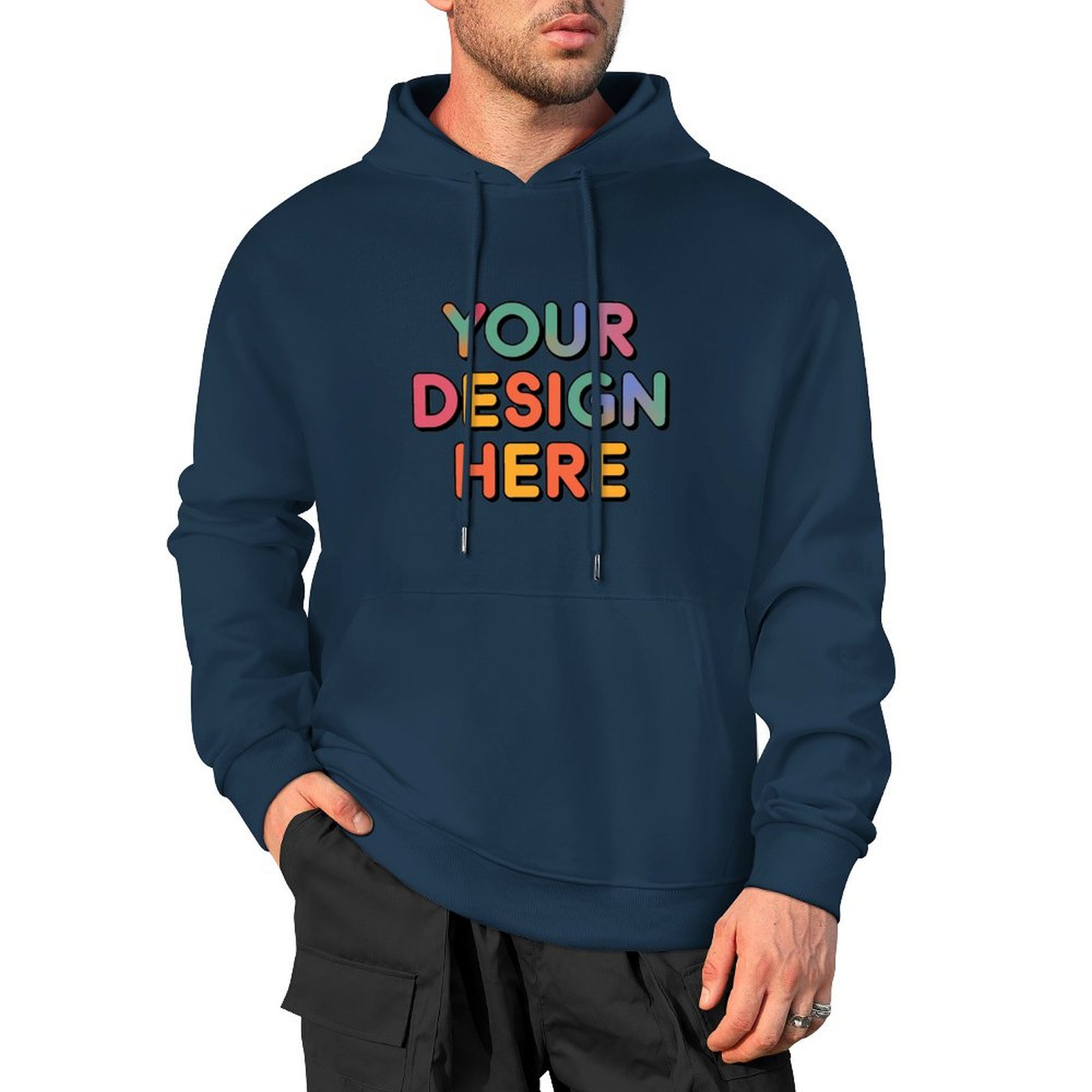 Personalized Custom Men’s 100% Cotton Hooded Sweater with Graphic Print