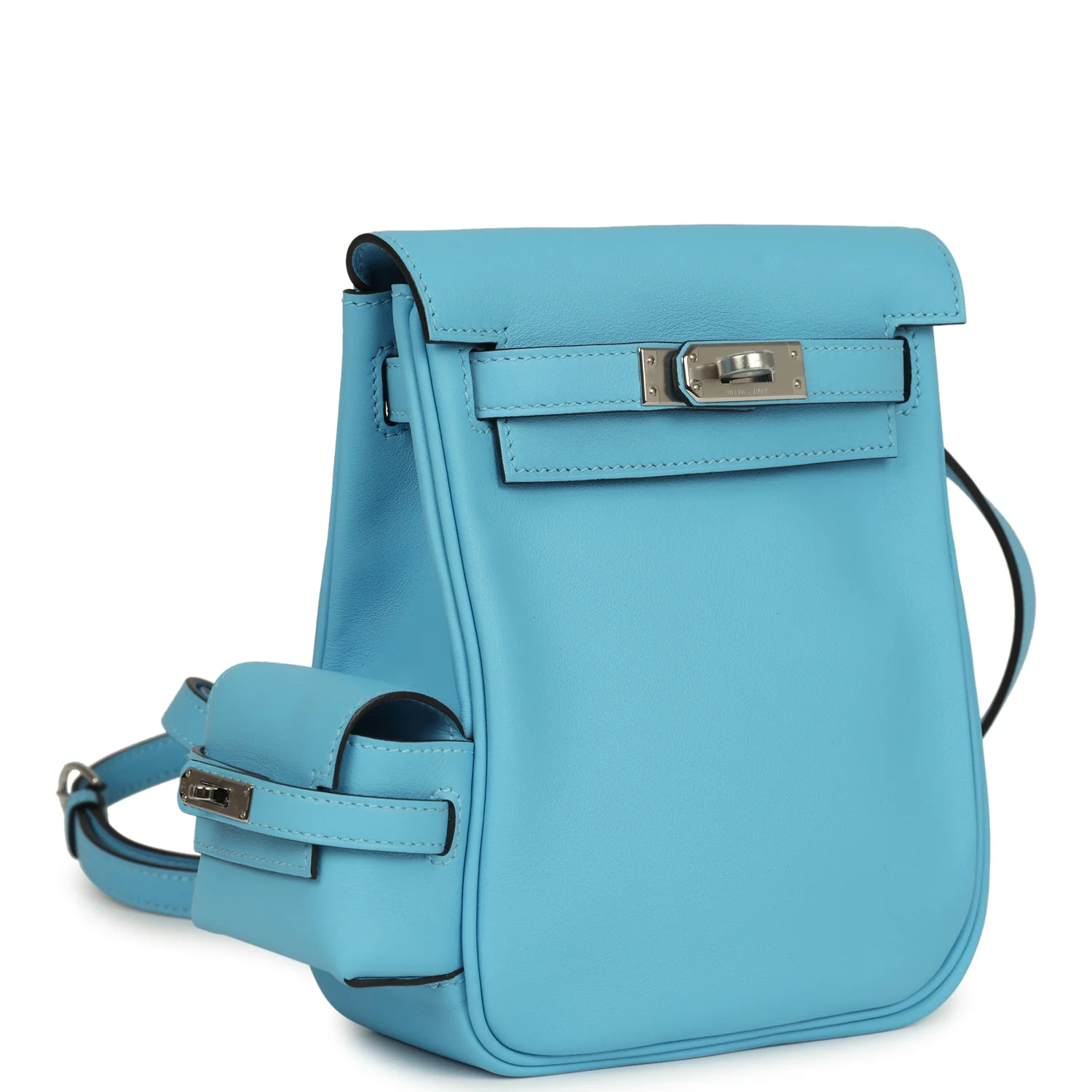 Hermes Mini Kelly Jump Backpack Celeste Swift Palladium Hardware