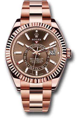 Rolex,Sky-Dweller Everose Gold Sky-Dweller Watch - Chocolate Sunray Index Dial - Oyster Bracelet - 326935 choi