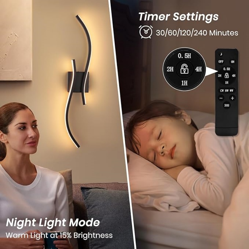 WALLARTISAN Battery Operated Wall Sconces with Remote Control