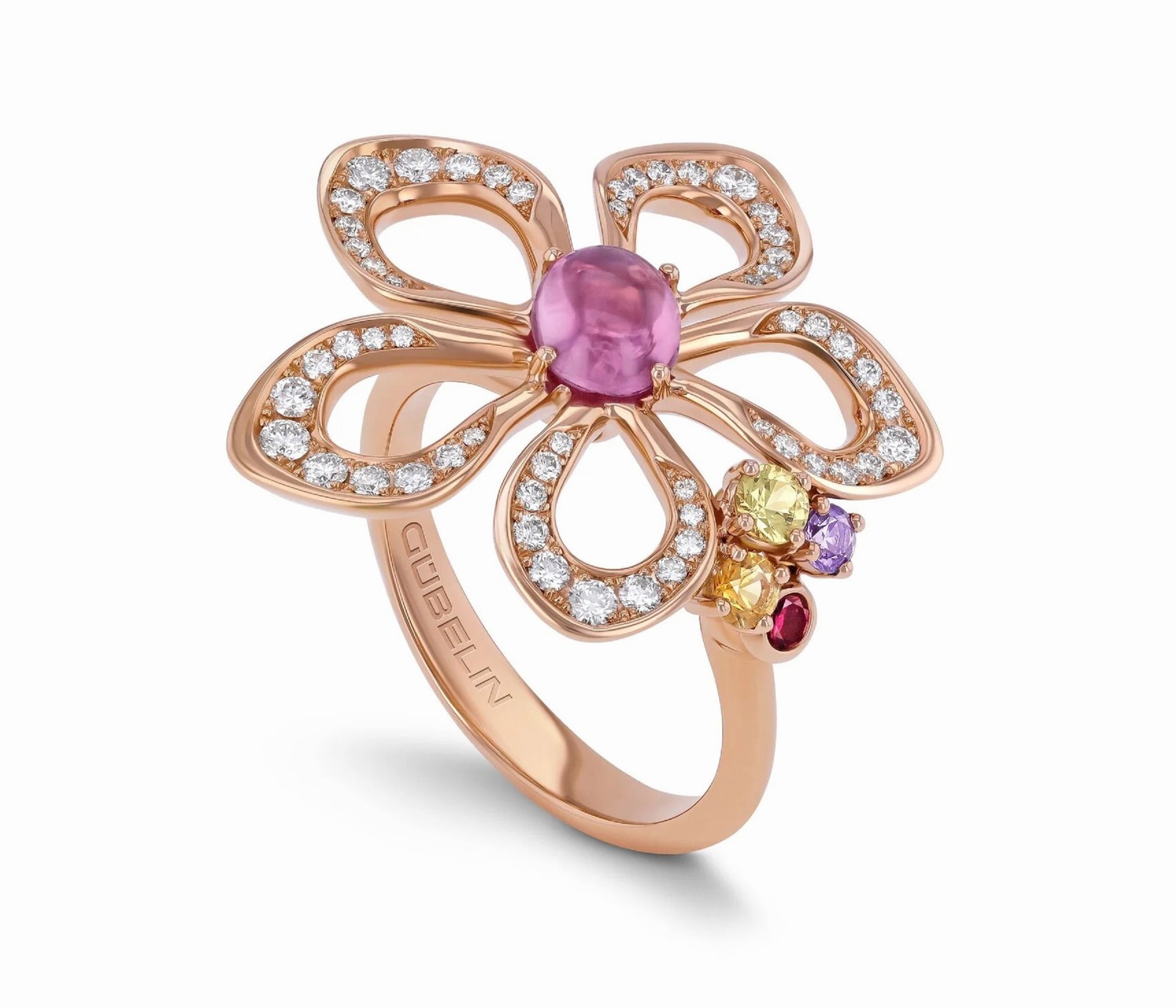 Lily single flower openwork ring
