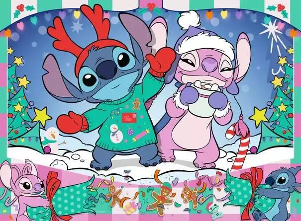 Children’s Jigsaw Puzzle Disney Stitch Christmas - 100 Pieces Puzzle