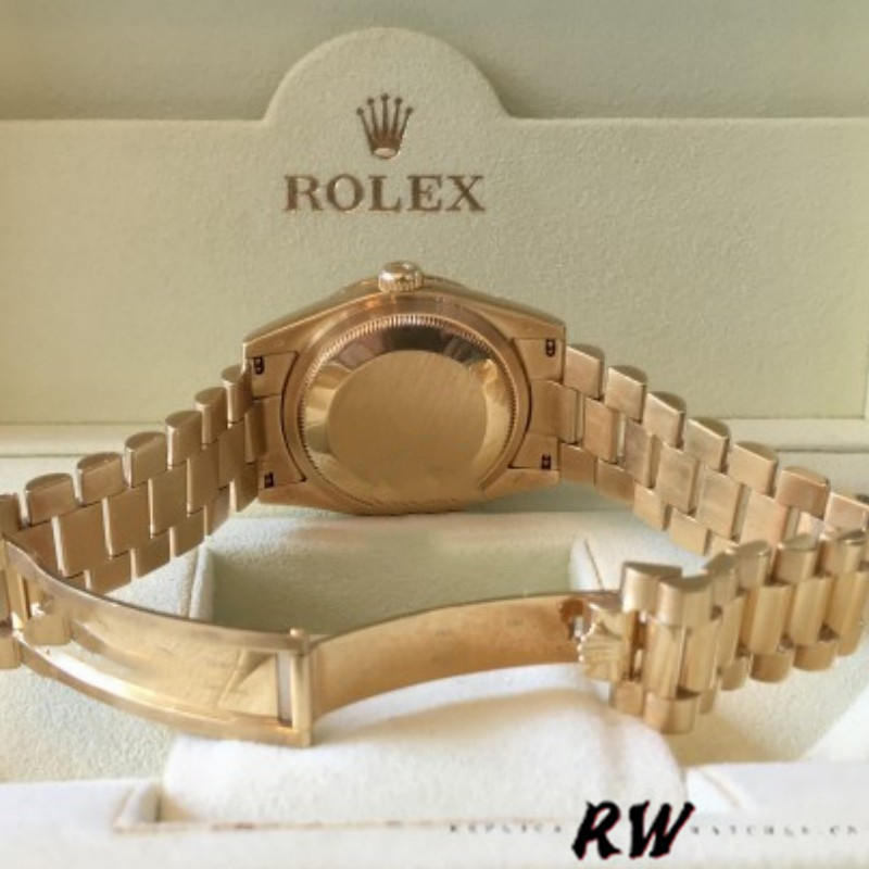 Rolex Day-Date 118388 Yellow Gold White Roman Numeral Dial 36MM Unisex Replica Watch