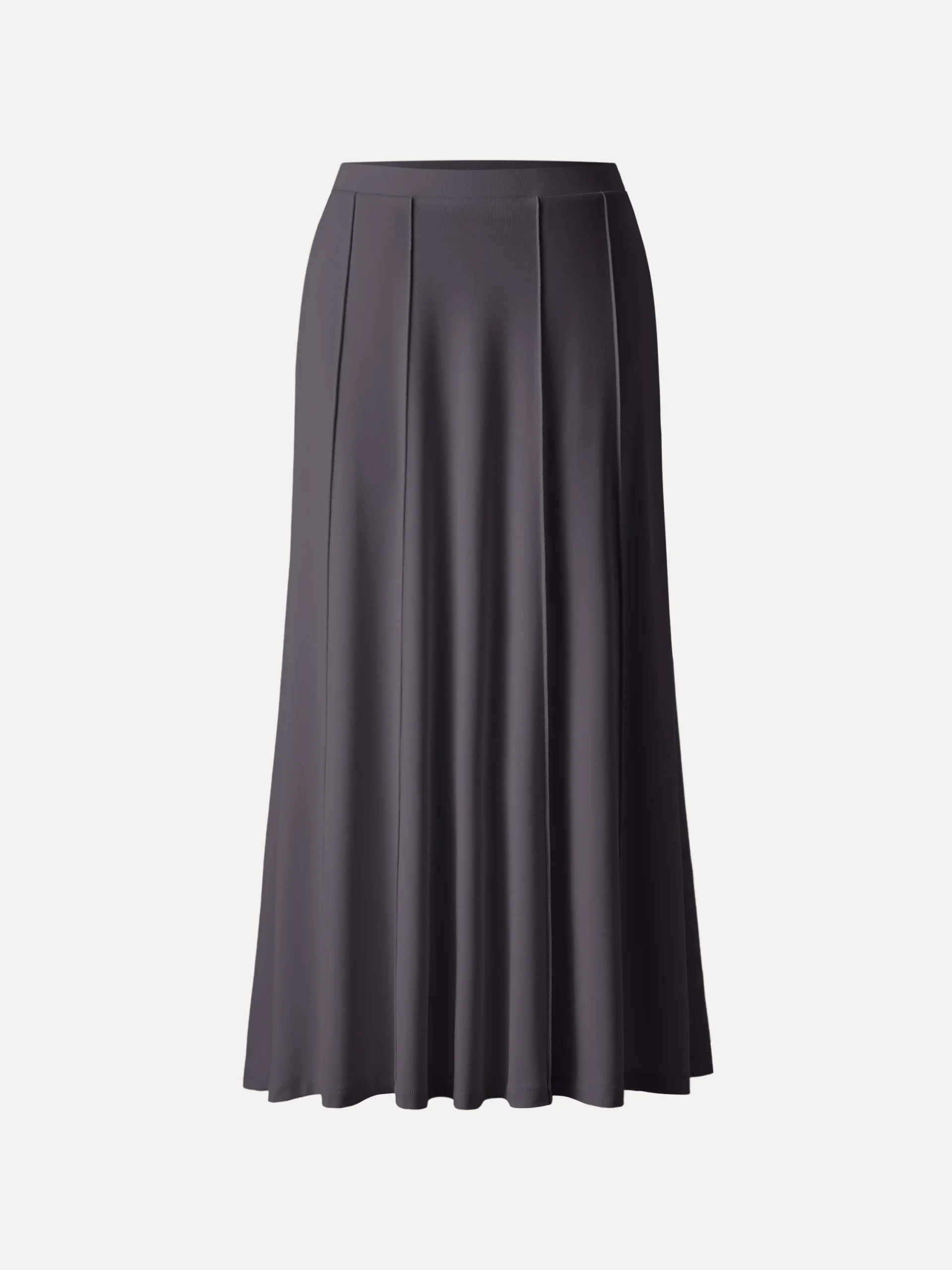 Mid Rise A-line Pintucks Pull-on Maxi Skirt