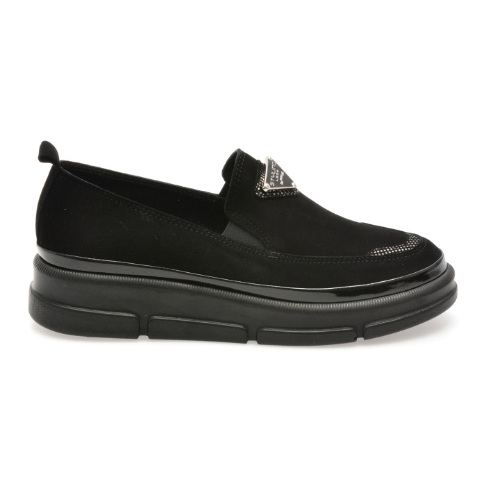 Pantofi IMAGE negri, 387392, din piele intoarsa