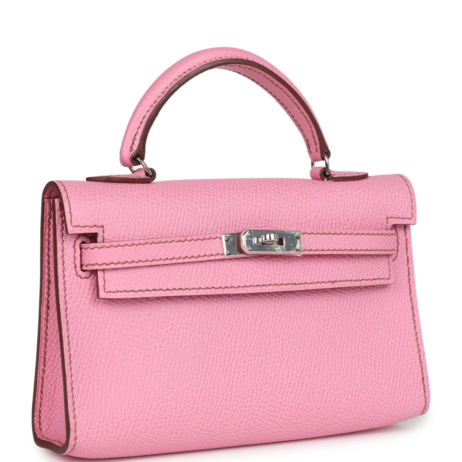 Hermes Micro Kelly 15 Bubblegum Epsom Palladium Hardware