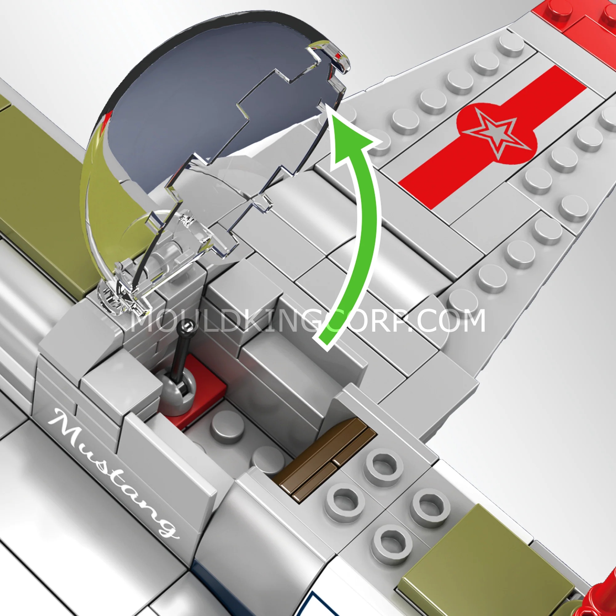 Mould King 24068 P-51D Mustang Fighter Building Block Set | 396 Pcs