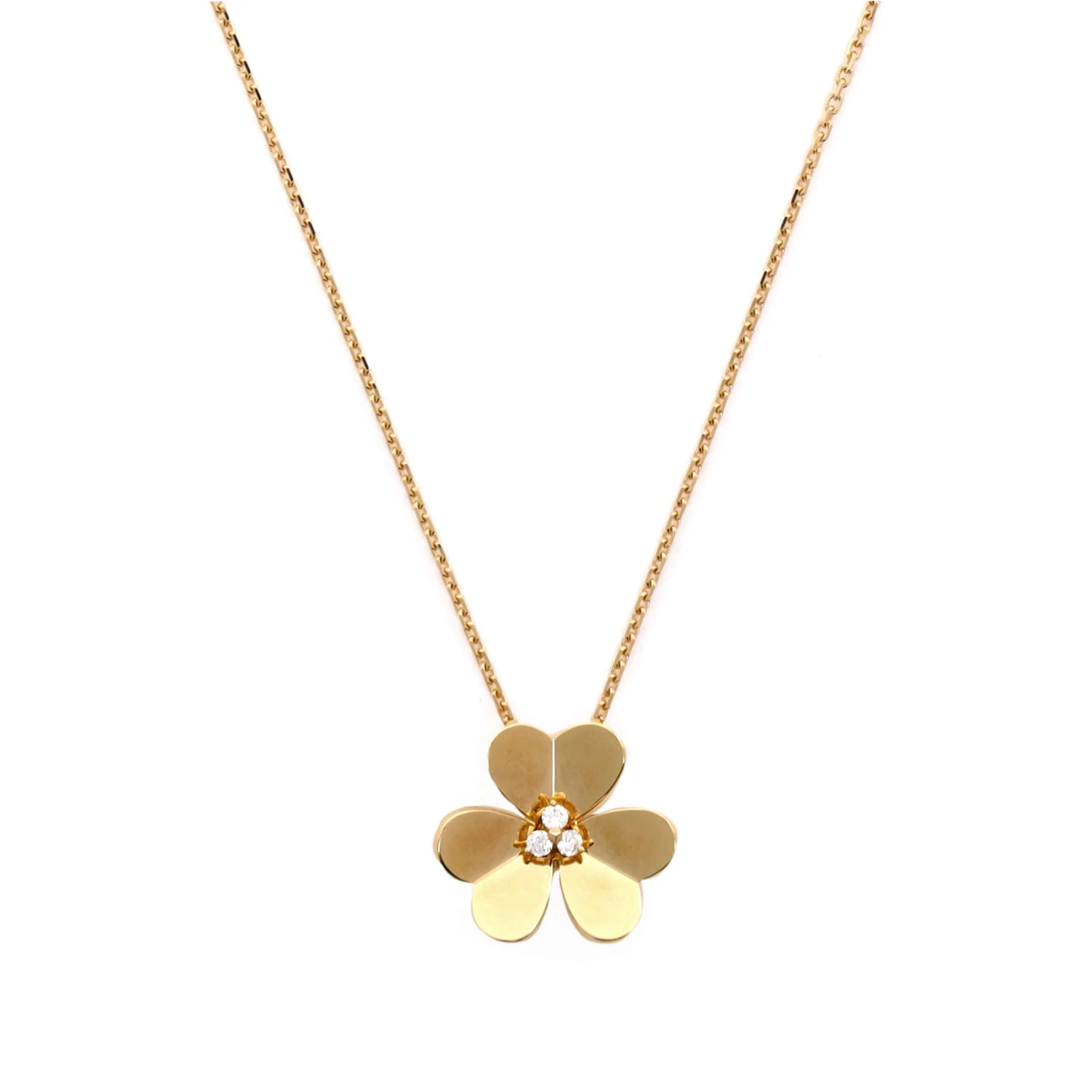 Frivole Pendant Necklace 18K Yellow Gold with Diamonds Large
