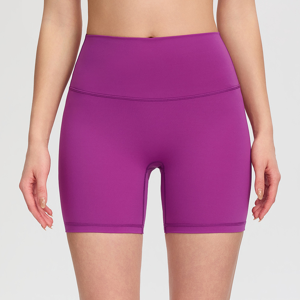 Women's high-waisted tight yoga shorts, quick-drying and breathable running and fitness shorts.