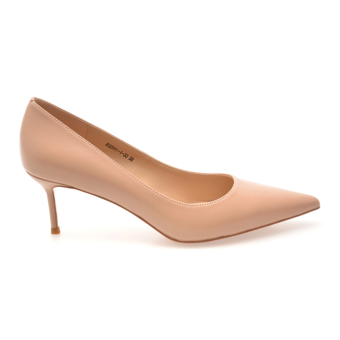 Pantofi eleganti EPICA PREMIUM nude, 2591, din piele naturala