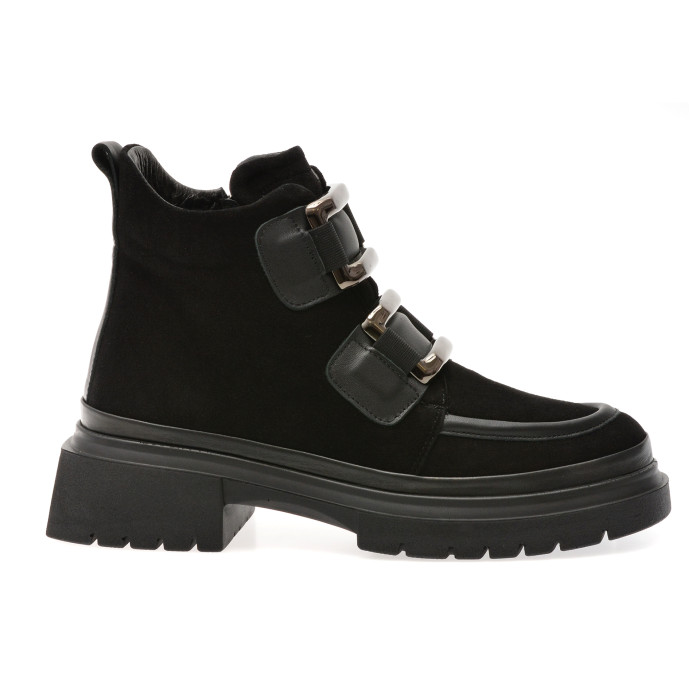 Ghete GRYXX negre, 386469, din piele intoarsa