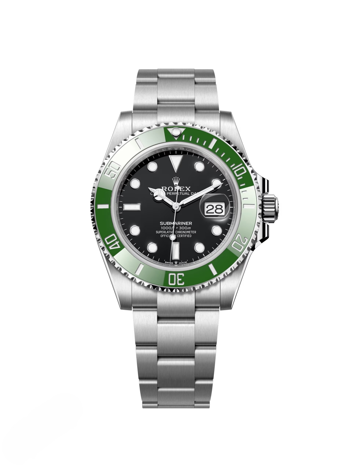 【Super Clone】Rolex Submariner 41mm Stainless Steel Black Dial Green Bezel "Starbucks/Kermit" - 126610LV