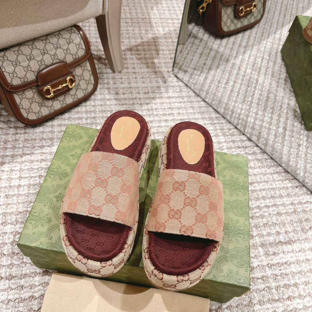 Gucci Platform Sandal Slippers Size 36-45 4-Color