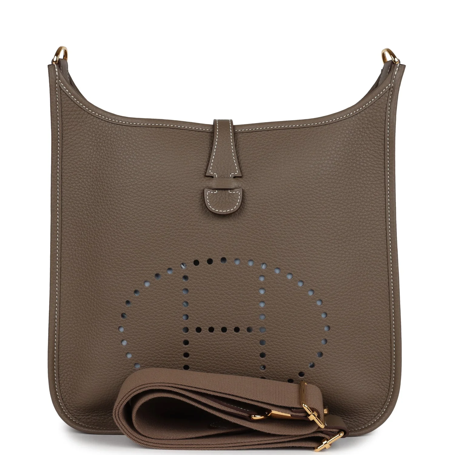 Hermes Evelyne III PM Etoupe Clemence Gold Hardware