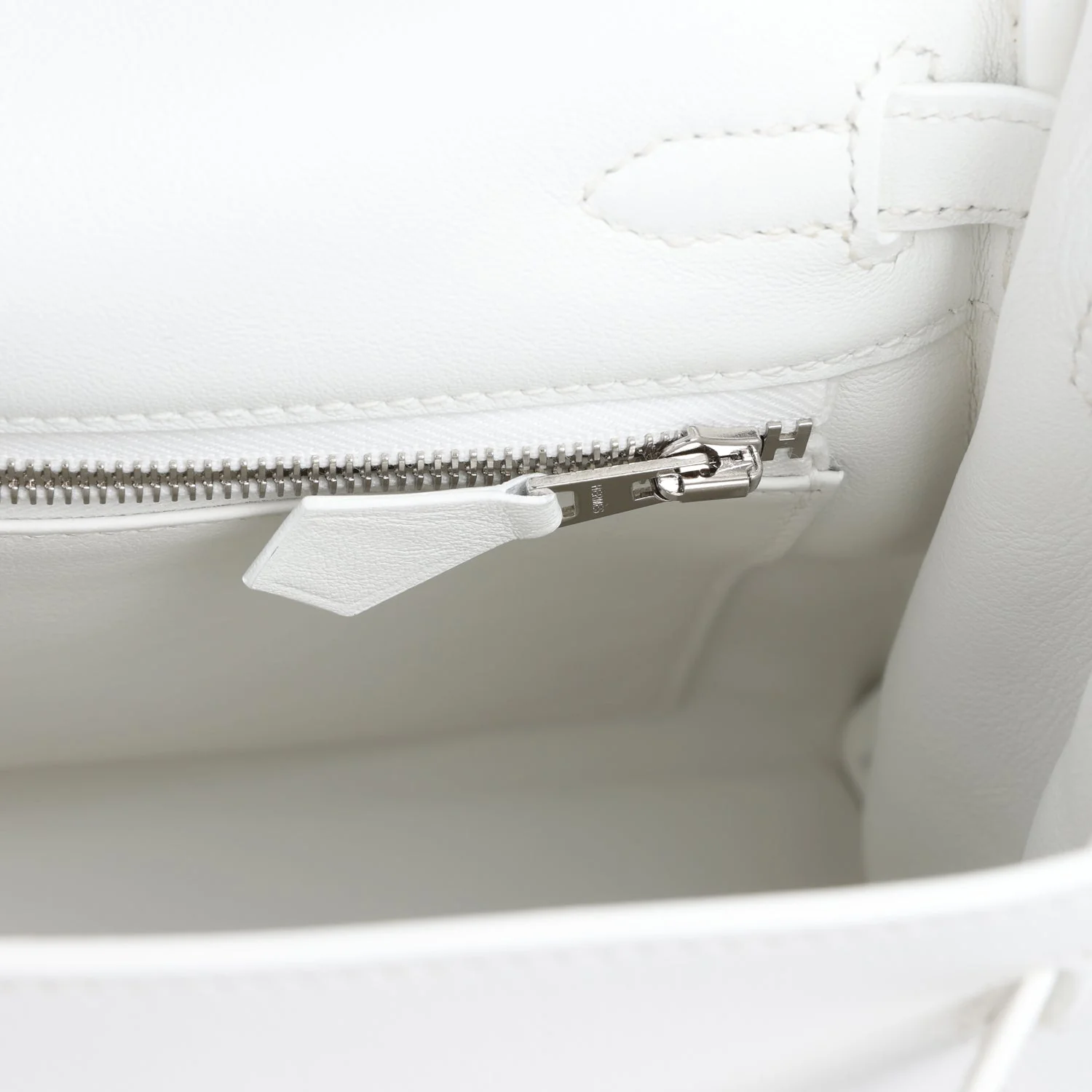 Hermes Kelly Retourne 25 New White Swift Palladium Hardware