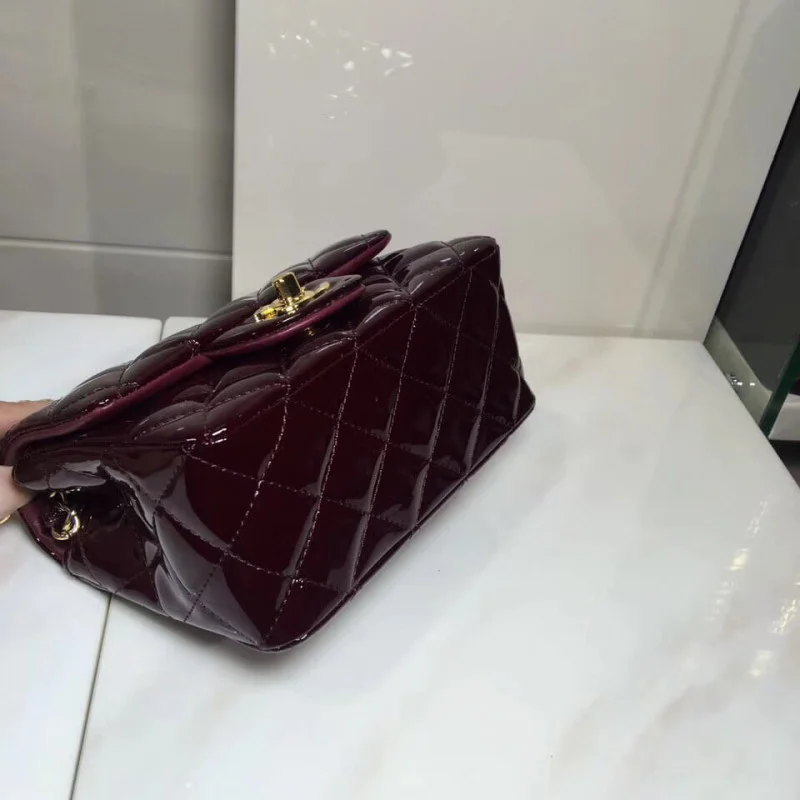 Chanel Pantent Leather 17Cm Class-Flap Bag 1115