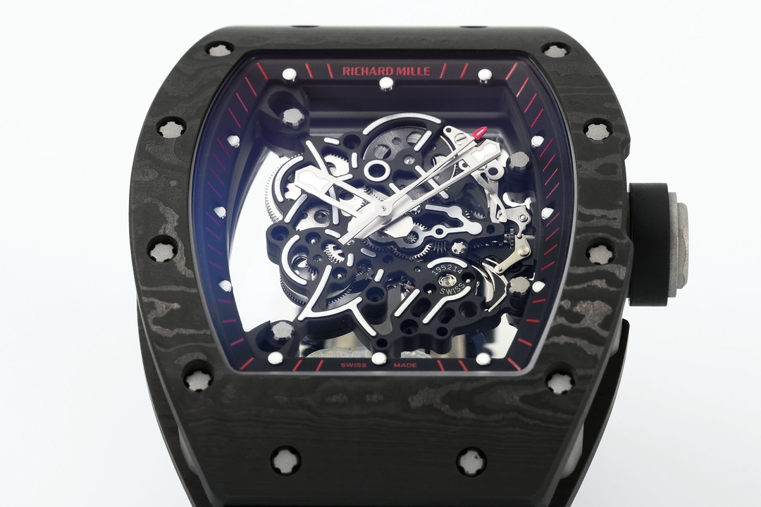 Richard Miller RM 055 RMUL2 NTPT Carbon Fiber Black Rubber Strap
