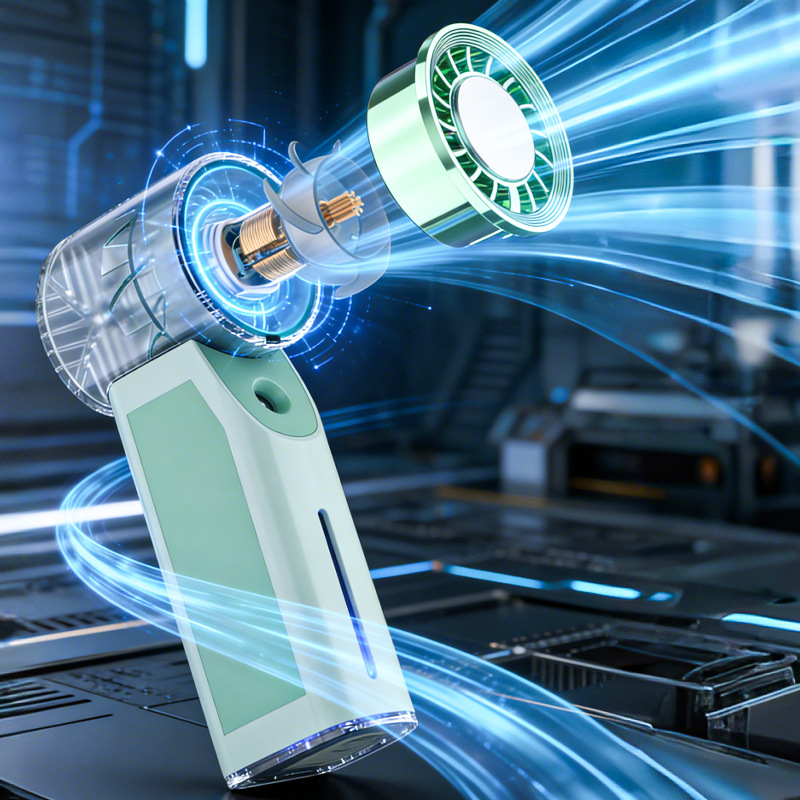 Cross-Border Ice Spray Small Fan Handheld Refrigeration Turbine Ice Fan Usb Charging Handheld Fan Logo