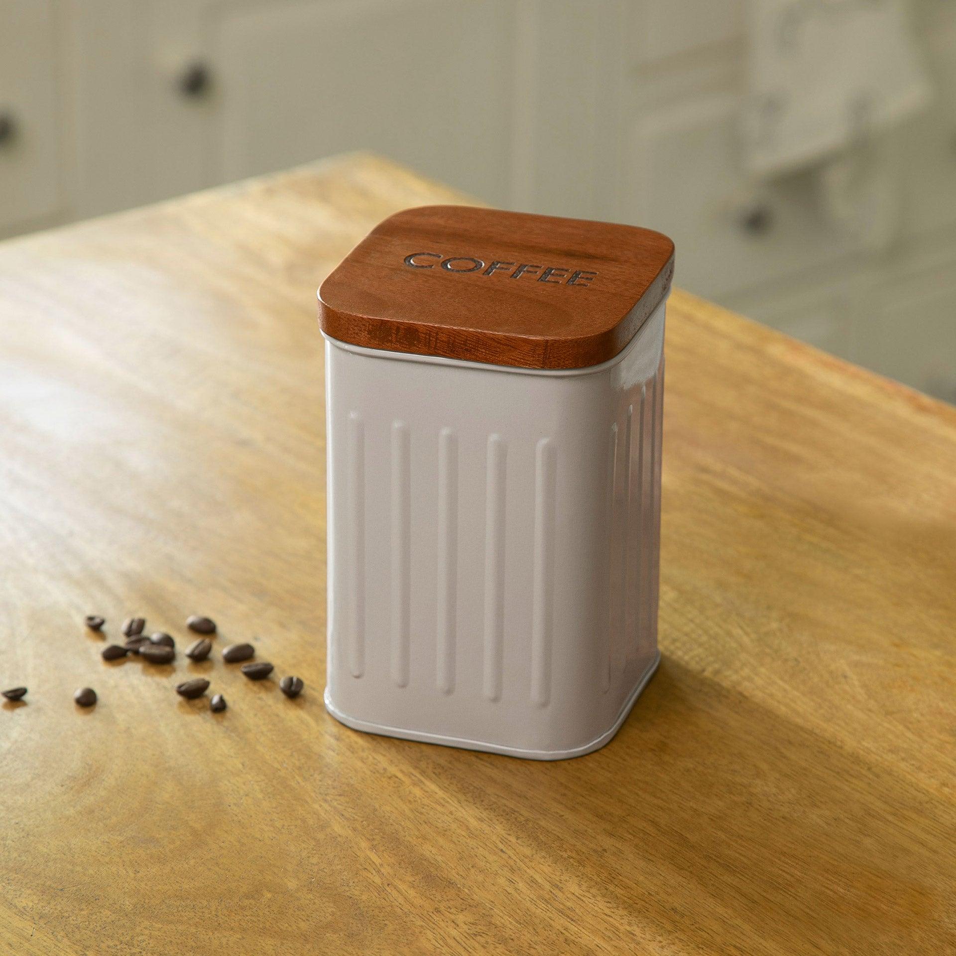 Coffee Container With Wooden Lid